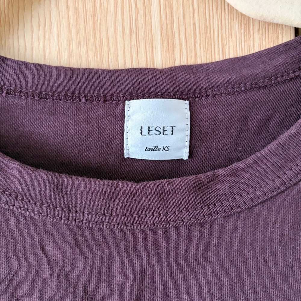 LESET Purple Long Sleeve Top Womens XS - Picture 2 of 5
